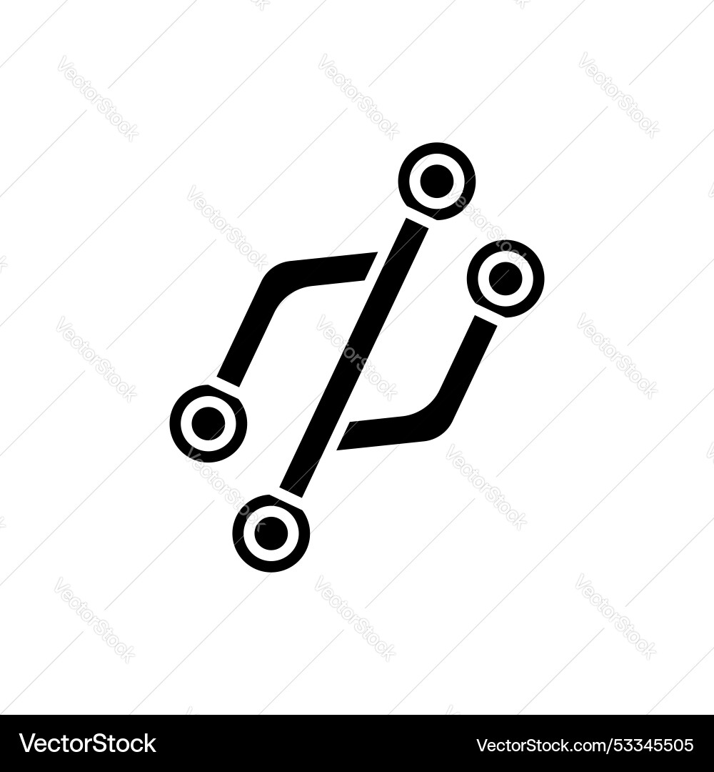 Version control line icon isolated on white Version control line icon isolated on white vector image