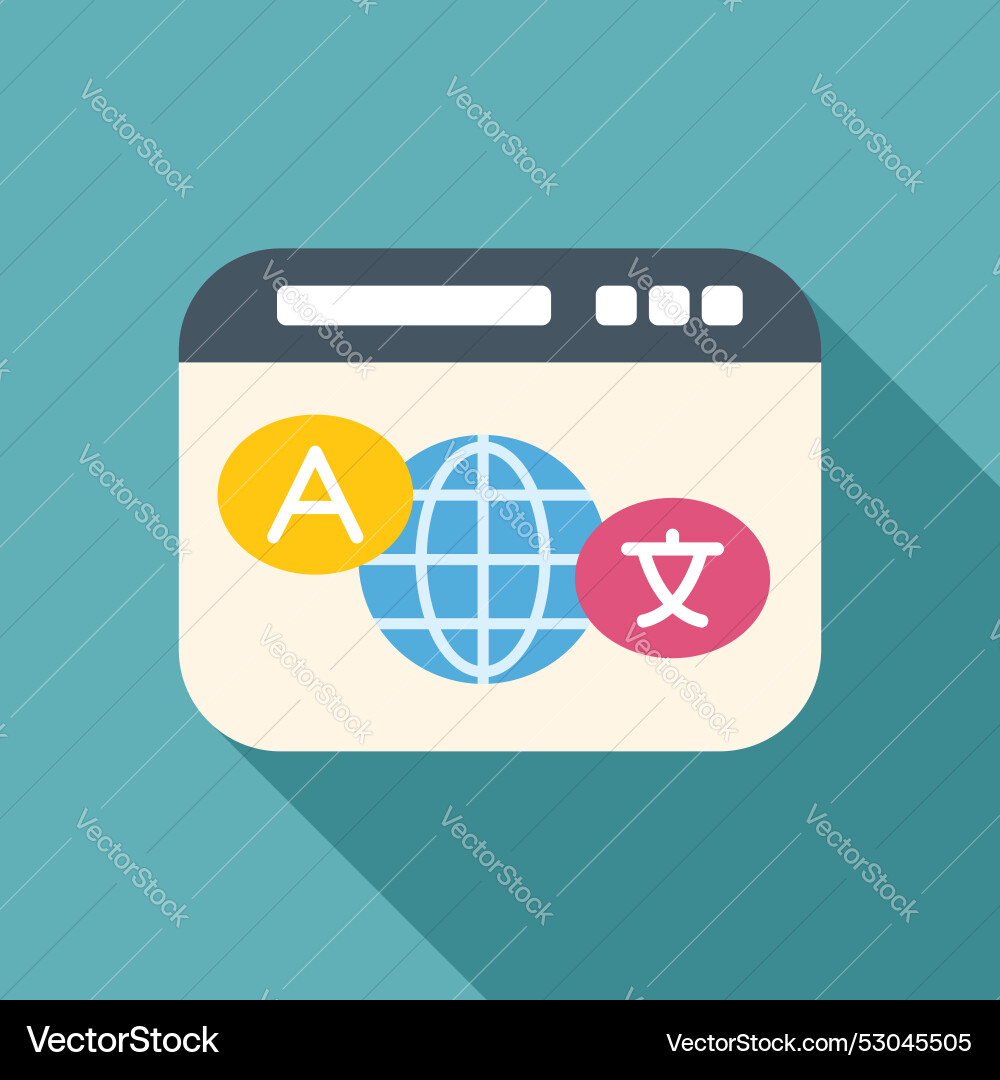 Website page showing different languages around Website page showing different languages around vector image