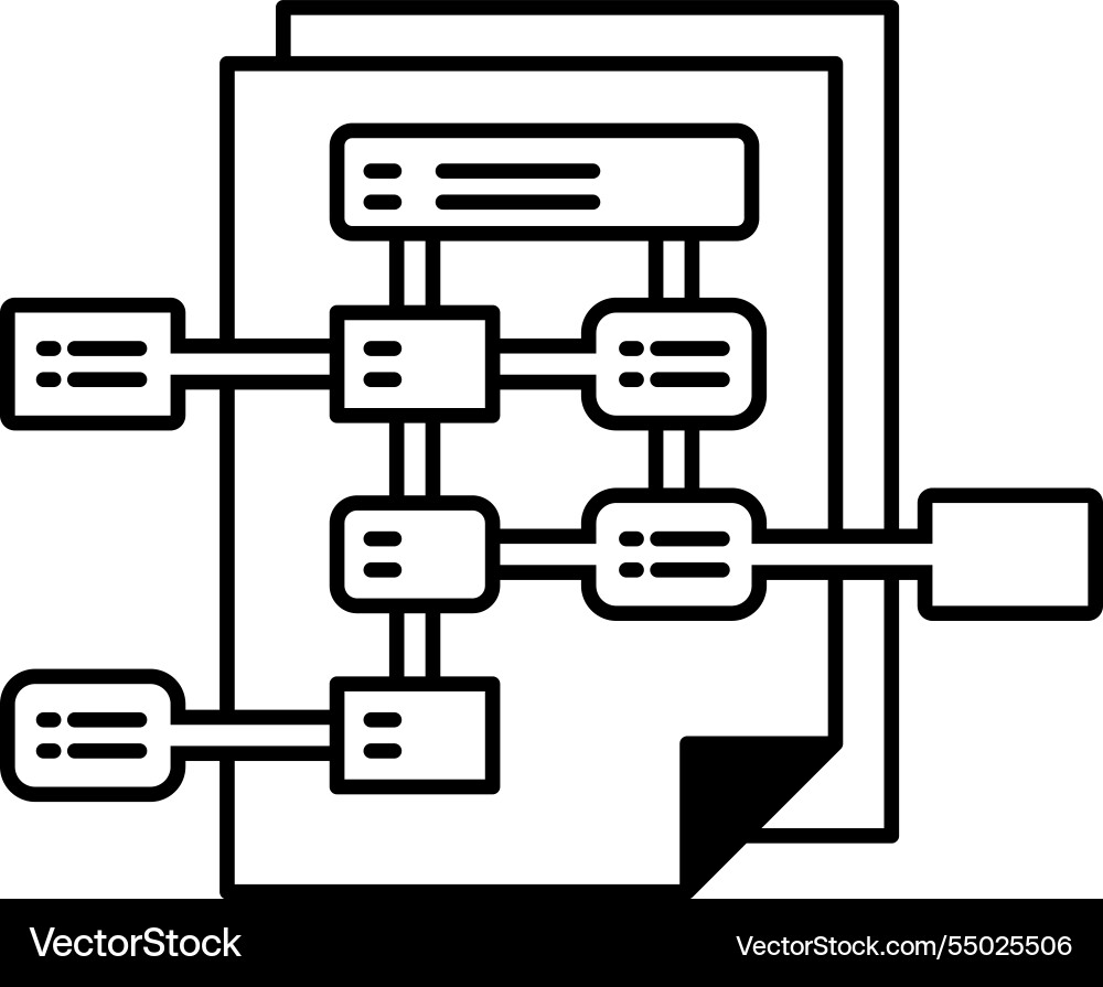 A diagram of process with line A diagram of process with line vector image