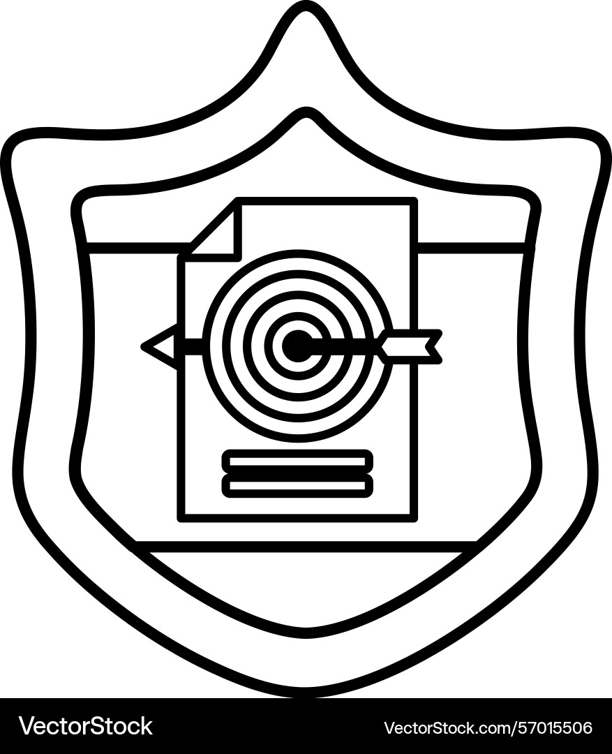 A shield with paper and target A shield with paper and target vector image
