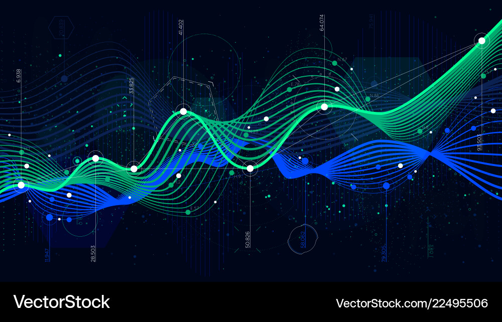 Big Data Analytics Sci-Fi Background vector image
