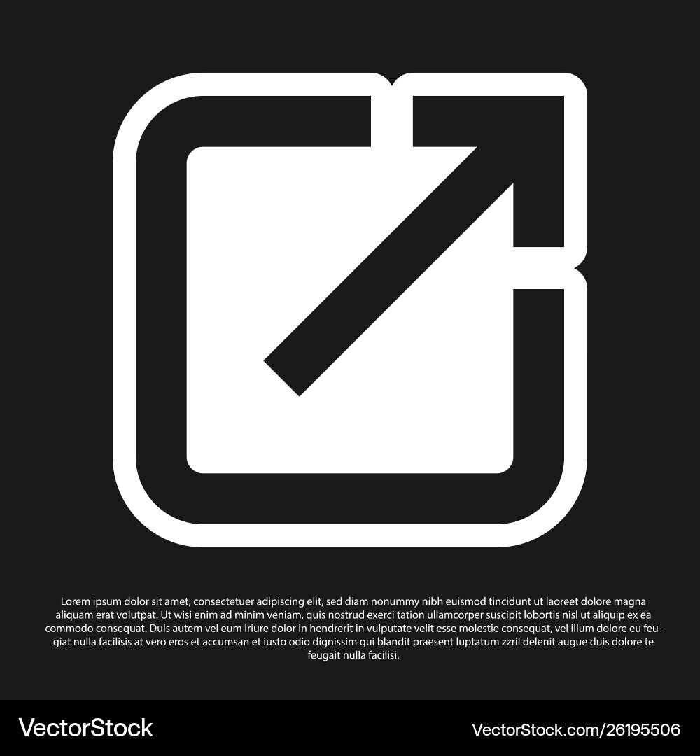 Black open in new window icon isolated on Vector Image