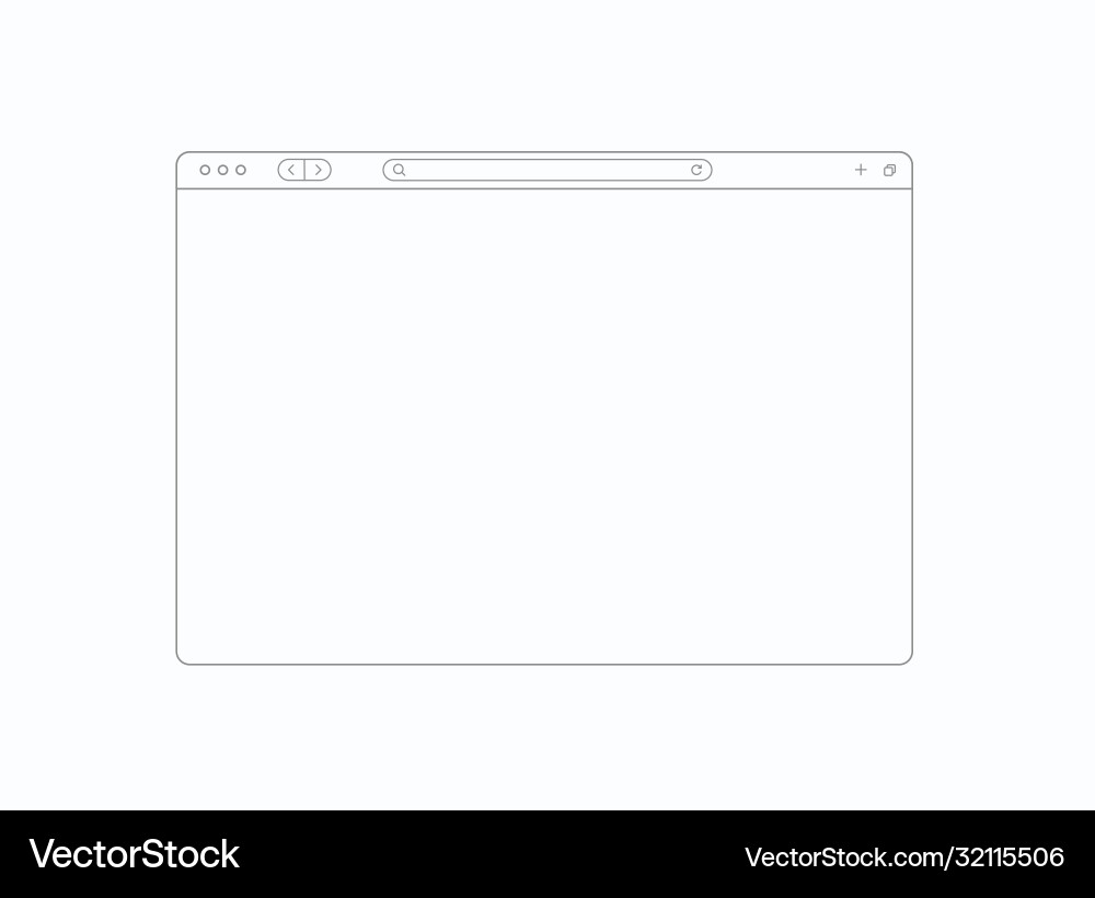 Browser template outline with blank place