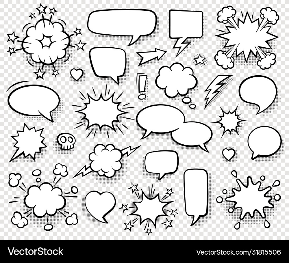 Comic Speech Bubbles - Retro Style Royalty Free Vector Image