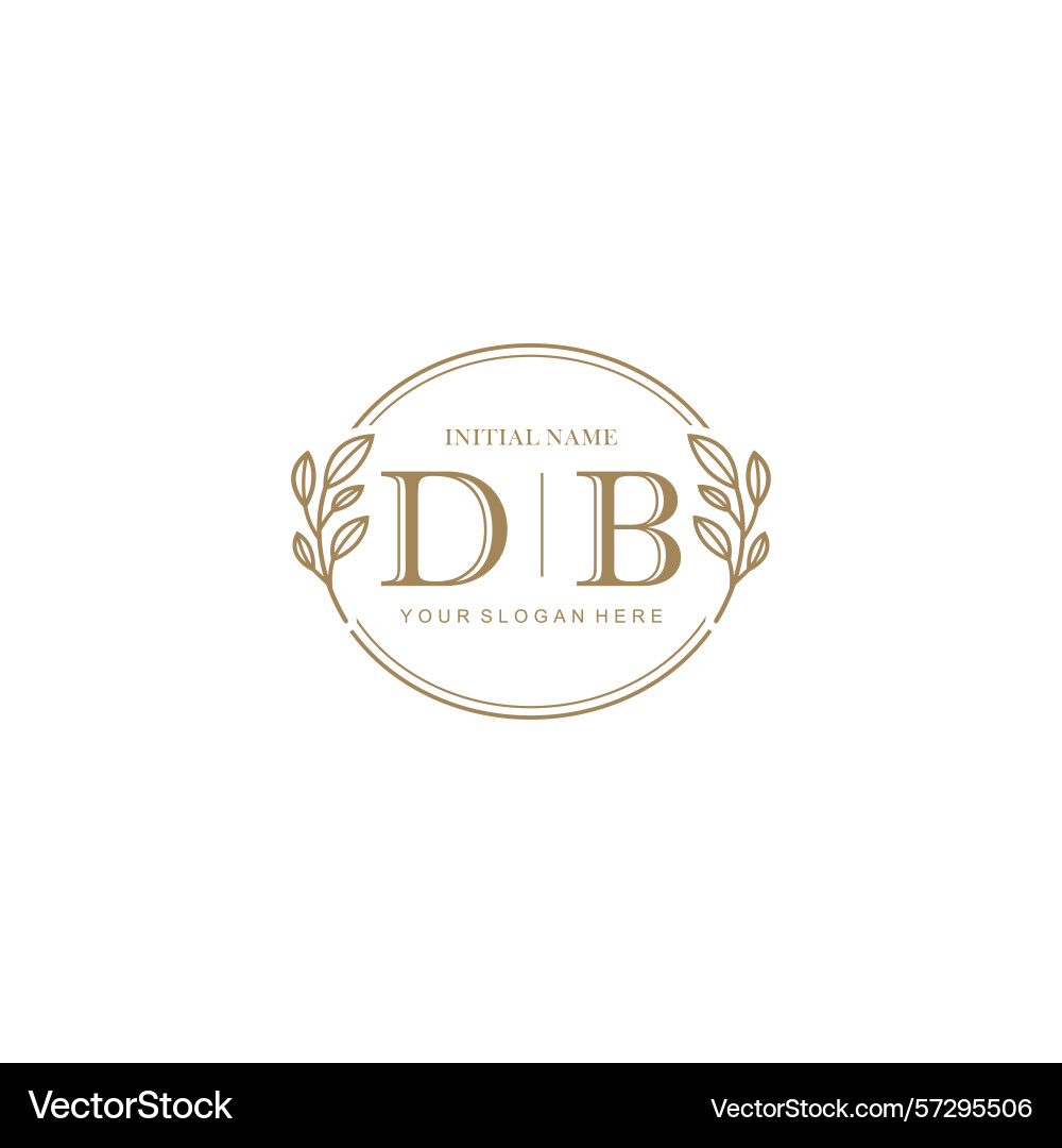 Db minimalist classic initial logo design Vector Image