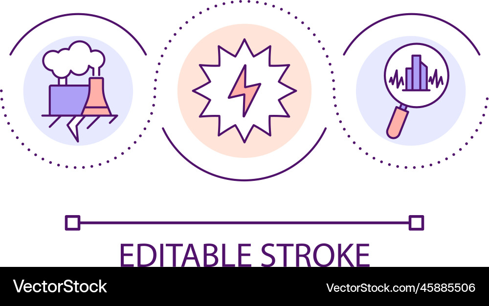 Earthquake destructions loop concept icon Vector Image