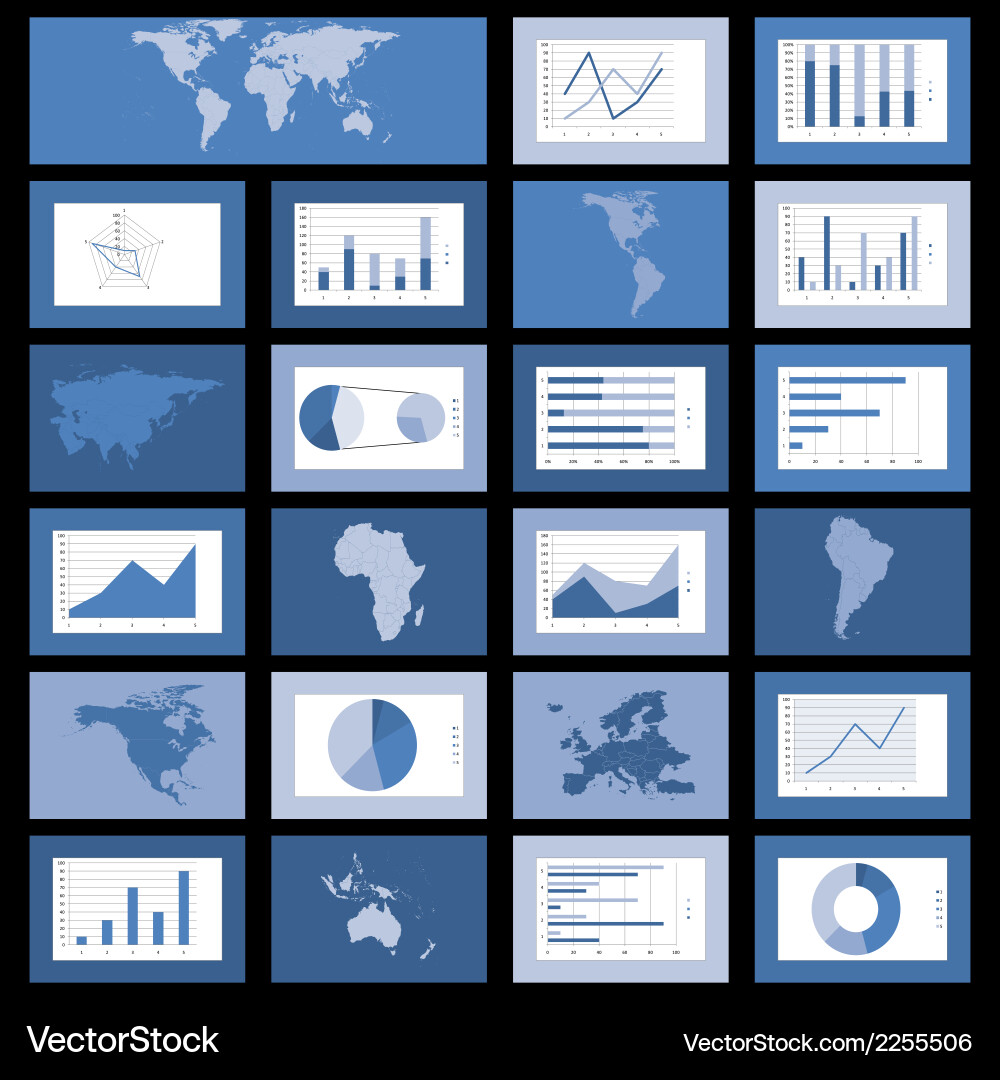 Flat design world maps graphics vector image
