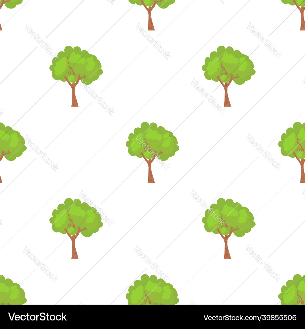 Green tree with a rounded crown pattern seamless Green tree with a rounded crown pattern seamless vector image