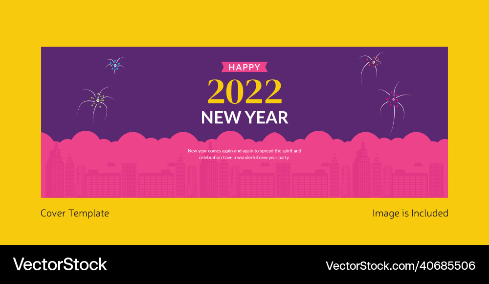 Happy new year cover page design vector image