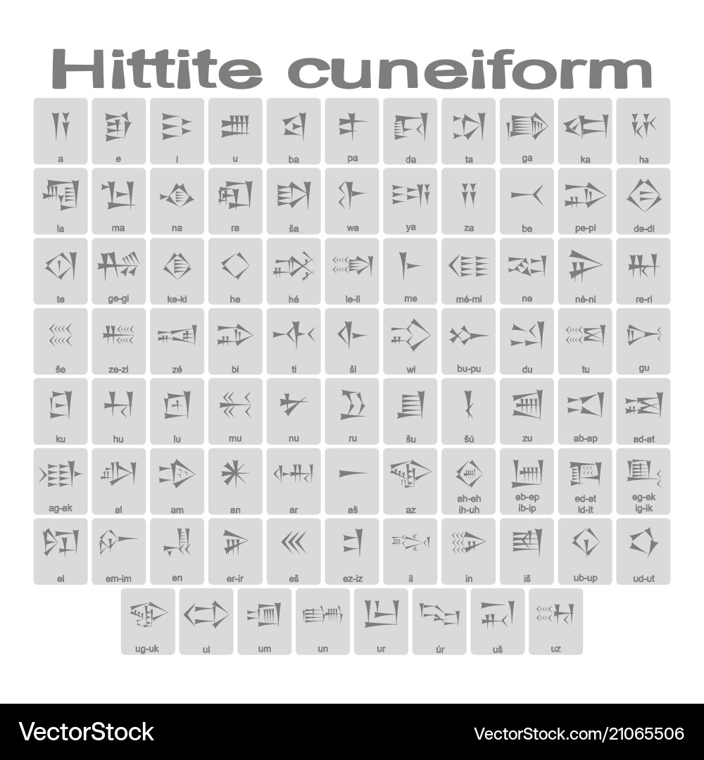 Hittite Cuneiform Icon Set Royalty Free Vector Image