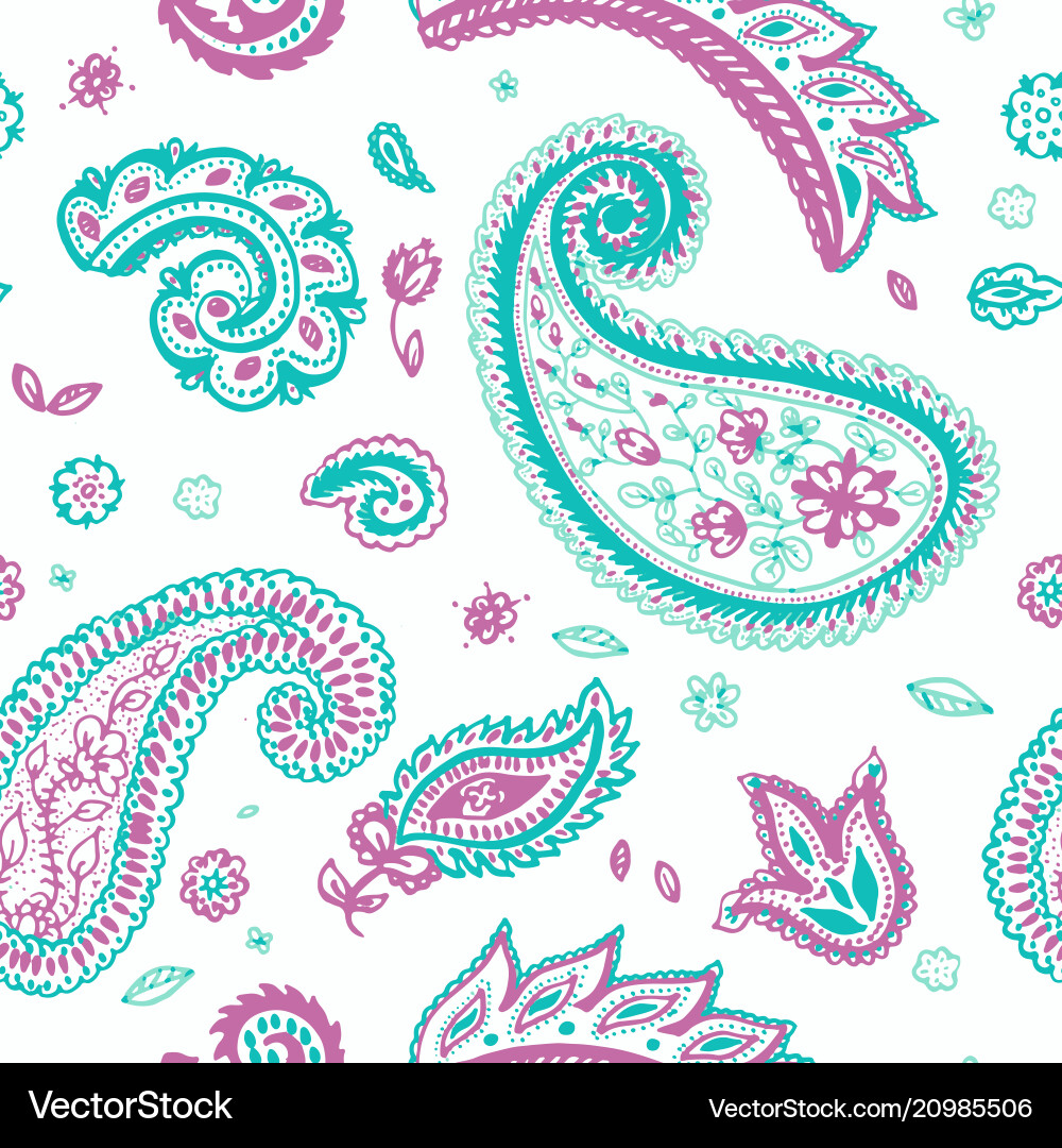 Indian Paisley Floral Pattern vector image