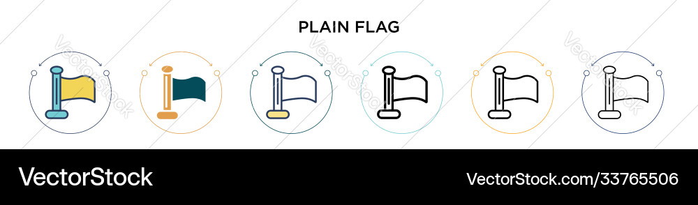Plain flag icon in filled thin line outline Vector Image