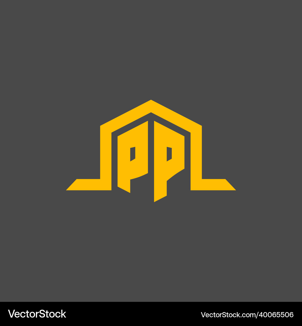 Pp monogram initial logo with hexagon style design Vector Image