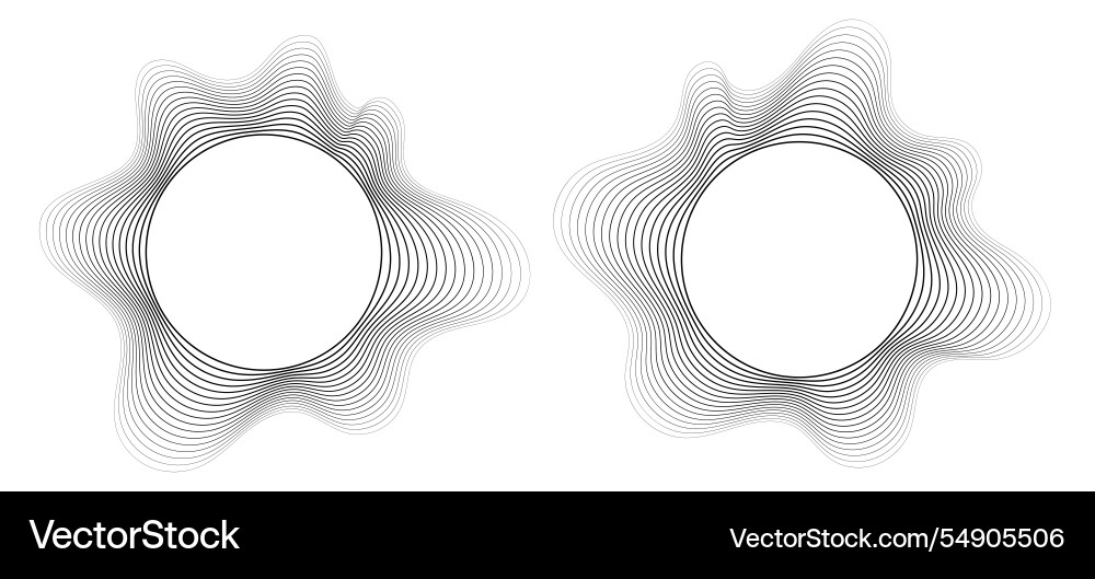 Round sound wave frames circular lines pattern Round sound wave frames circular lines pattern vector image