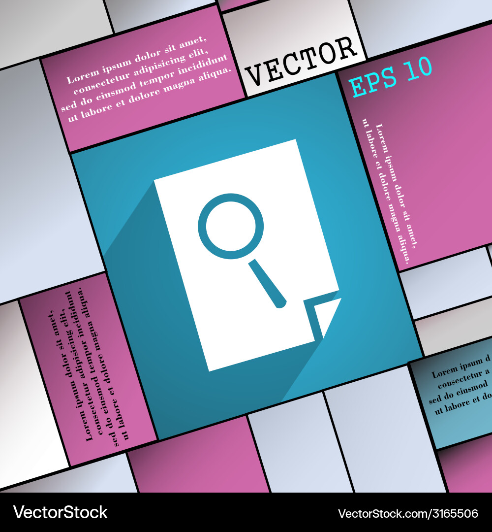 Search in file icon symbol flat modern web design vector image