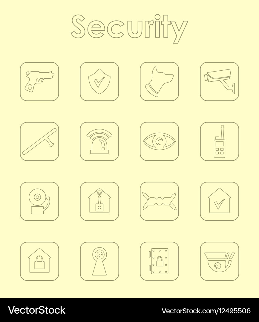 Set of security simple icons Vector Image