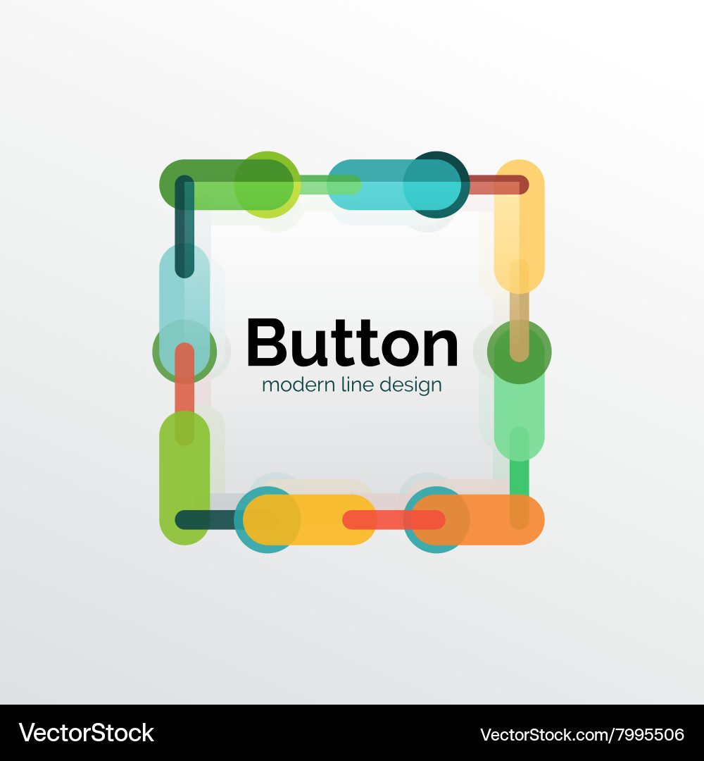 Thin line design geometric button flat Vector Image