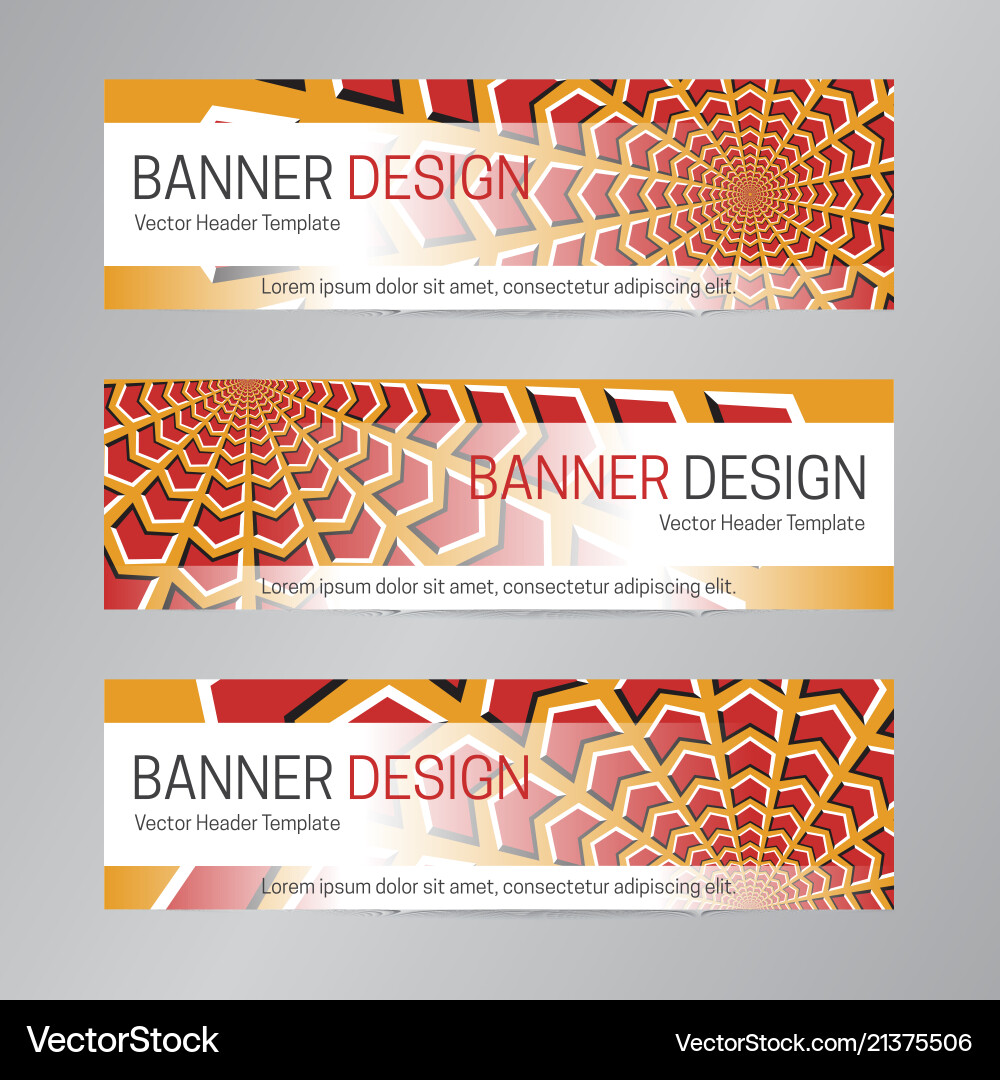 Web header design red orange banner template Vector Image