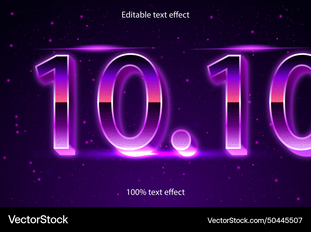 1010 editable text effect retro style 1010 editable text effect retro style Vector Image