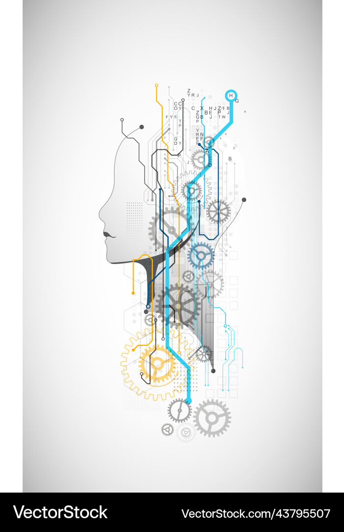 Artificial intelligence technical background Artificial intelligence technical background vector image