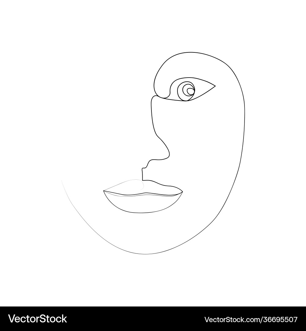 Continuous line drawing set faces Continuous line drawing set faces Vector Image