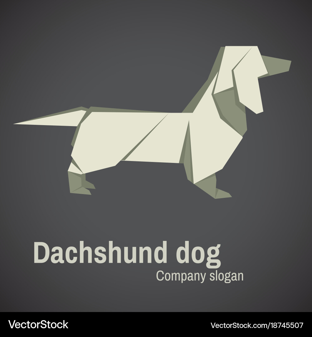 Dachshund dog origami Vector Image