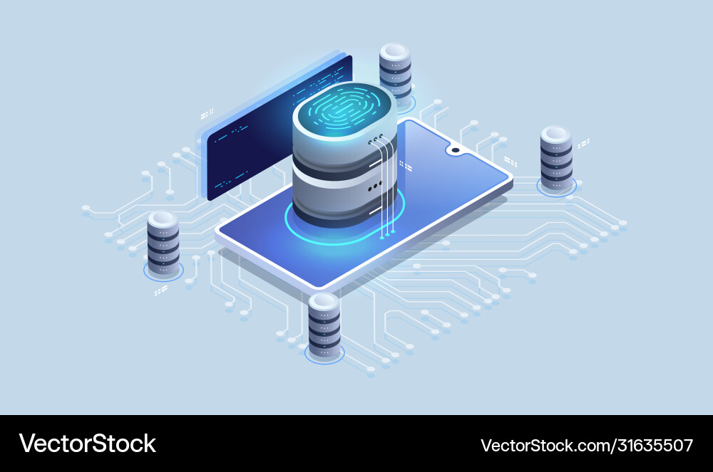 Digital security access with biometrics data Vector Image