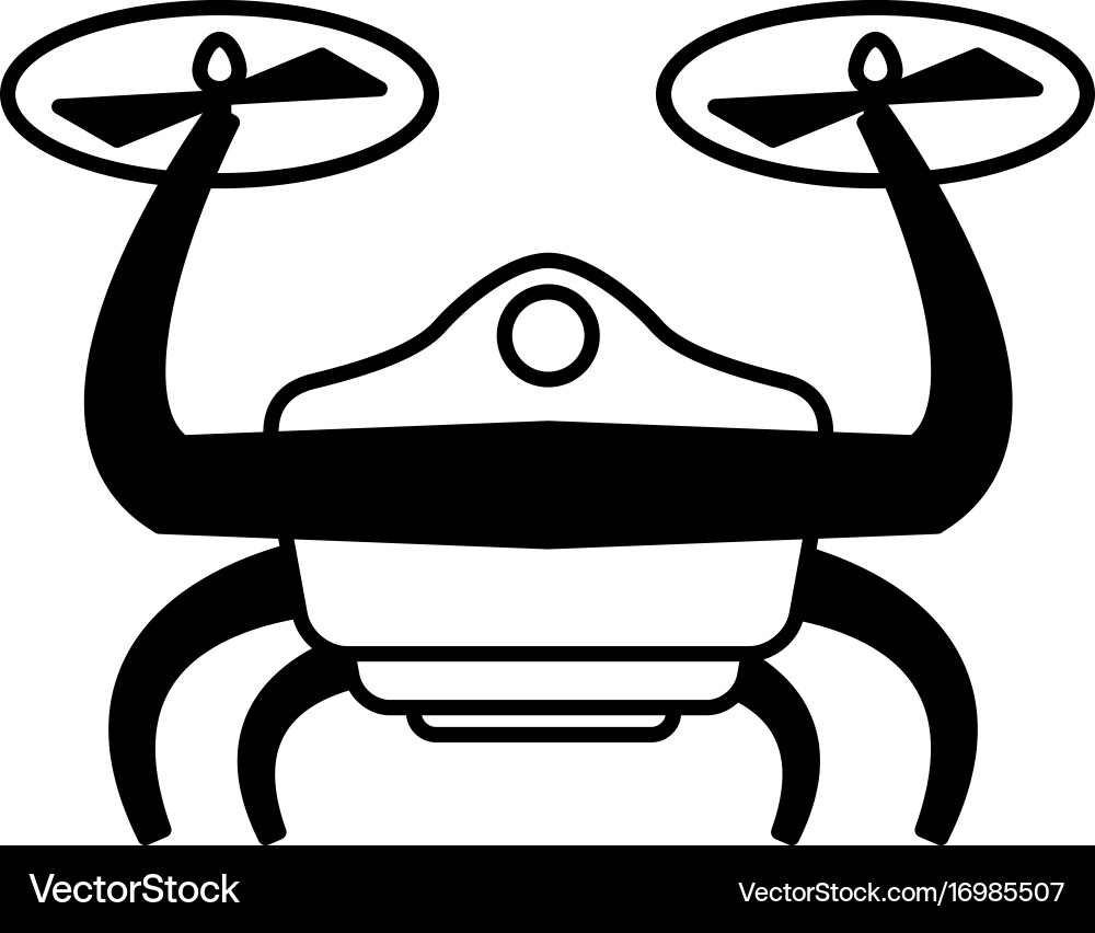 Drone with action camera front view technology Vector Image
