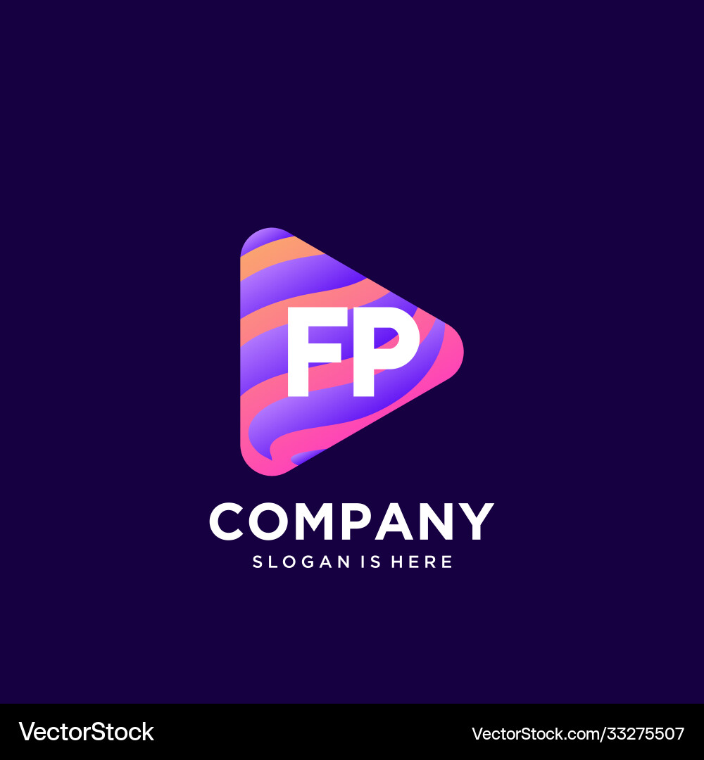 Fp initial logo with colorful template Fp initial logo with colorful template Vector Image
