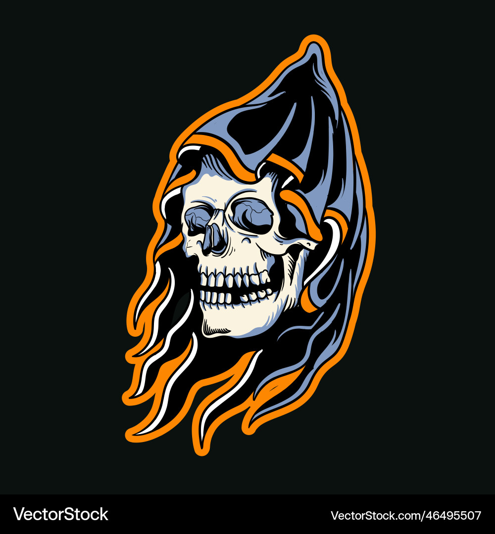 Grim Reaper Head - Dark Art vector image