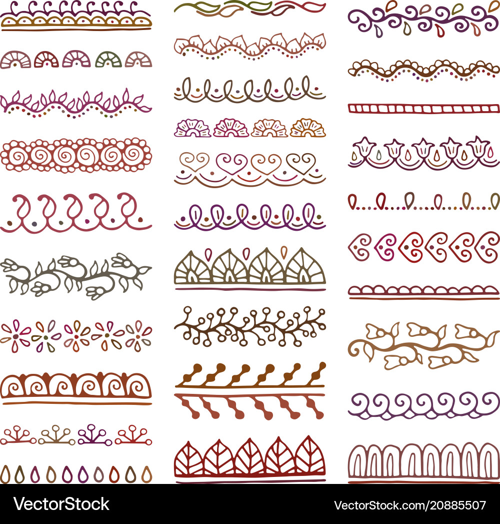 Hand drawn dividers set Hand drawn dividers set Vector Image