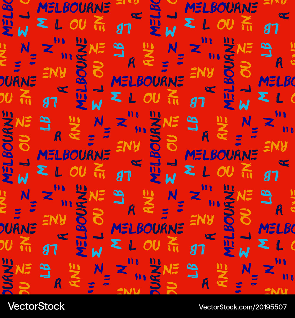 Melbourne pattern seamless design Vector Image