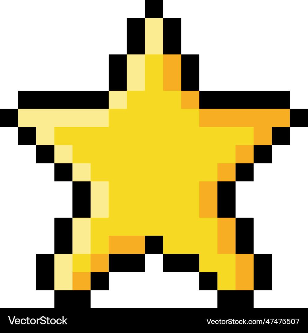 Pixel 8-bit star object as video game style Vector Image
