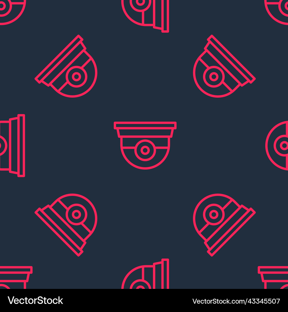 Red line security camera icon isolated seamless Vector Image