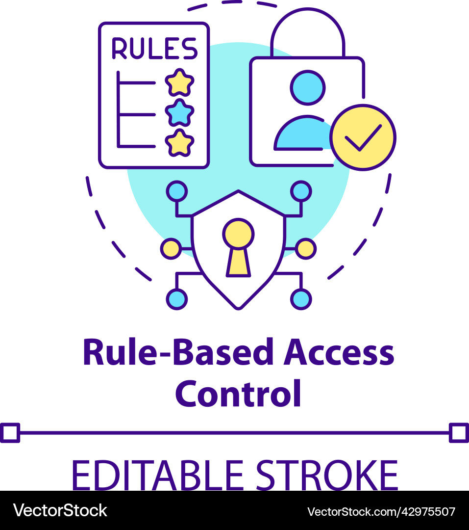 Rule-based access control concept icon Vector Image