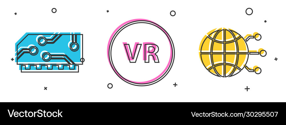 Set ram random access memory virtual reality Set ram random access memory virtual reality Vector Image