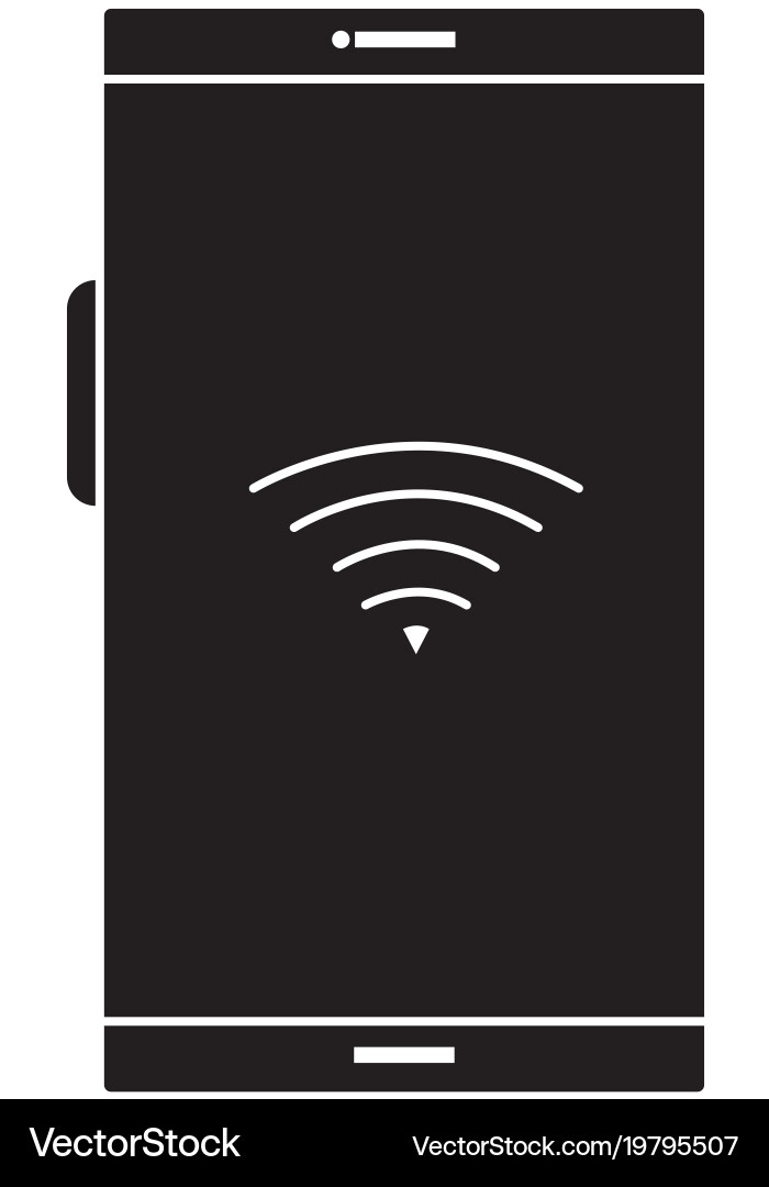 Smartphone device with wifi signal Vector Image
