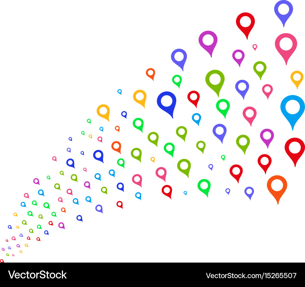 Source stream of map marker Vector Image
