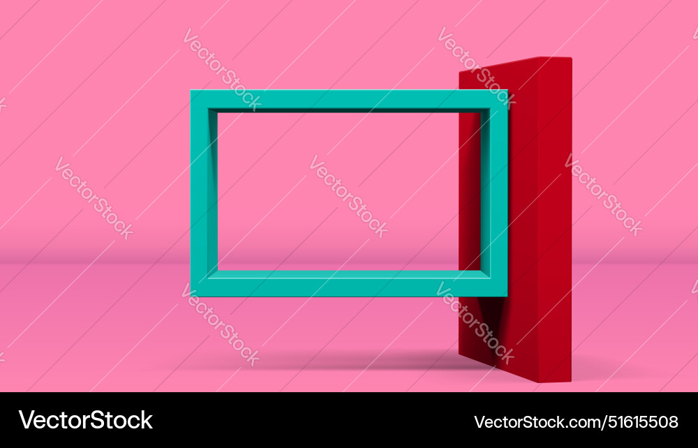 3d frame on stand or abstract minimalistic 3d frame on stand or abstract minimalistic vector image
