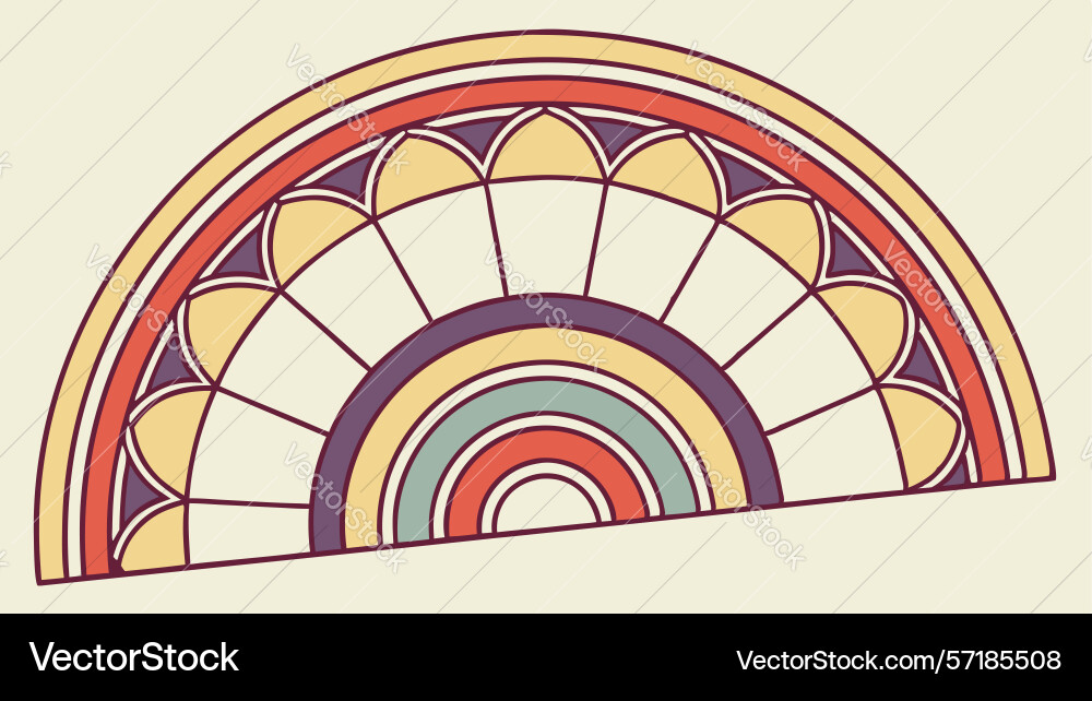 Abstract rainbow arch with intricate patterns Vector Image