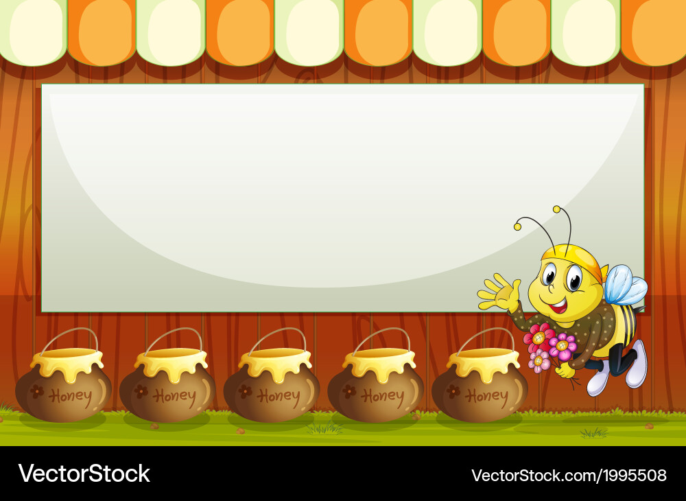 An empty template with a bee Vector Image