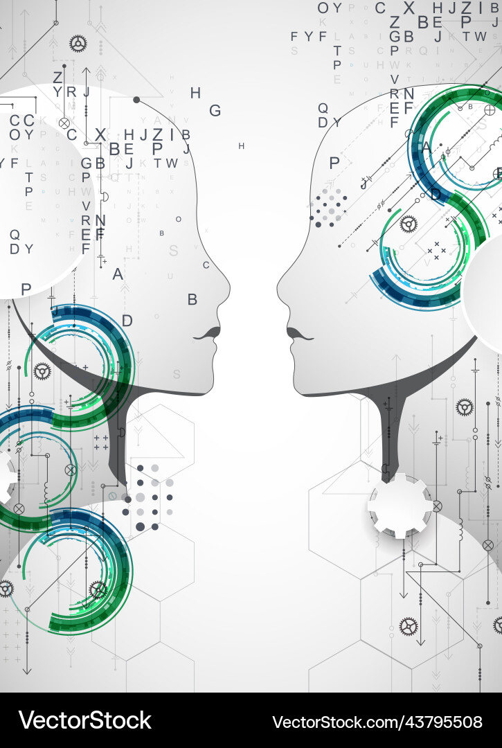 Artificial intelligence technical background Artificial intelligence technical background vector image