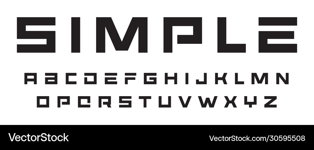 Bold Geometric Letter Set - Architecture Font Vector Image