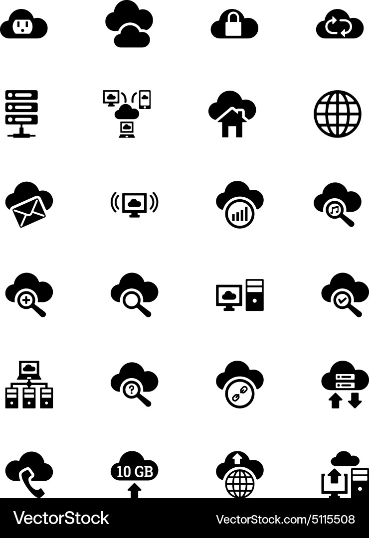Cloud Network Icons Vector Image