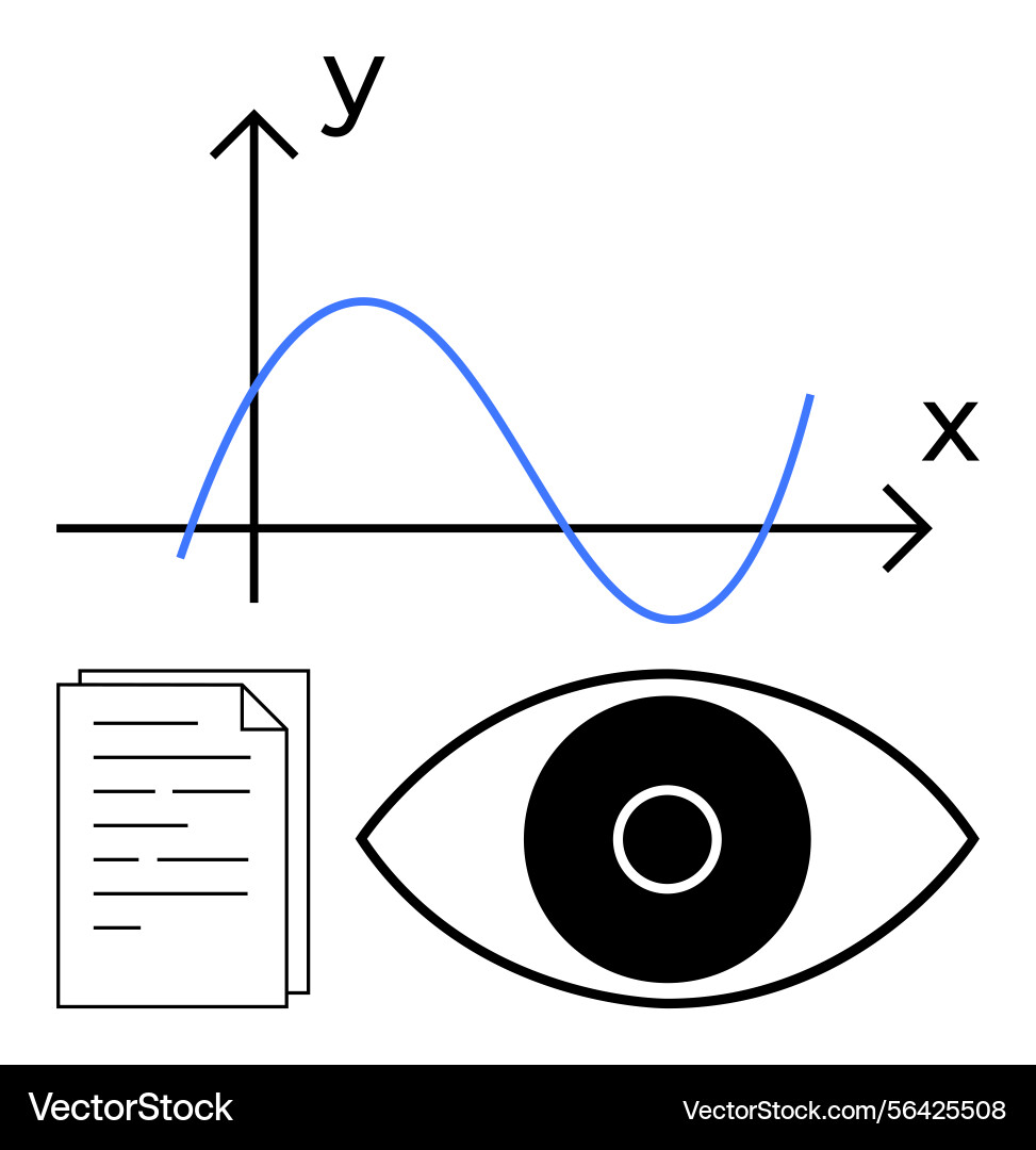 Data analysis with graph documents and eye Data analysis with graph documents and eye vector image