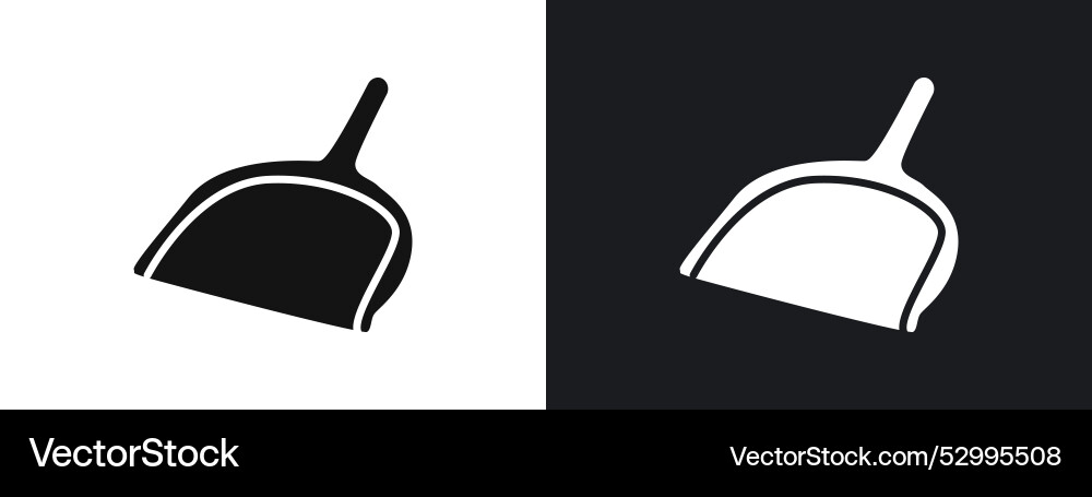 Dustpan icon linear graphics set in black Vector Image