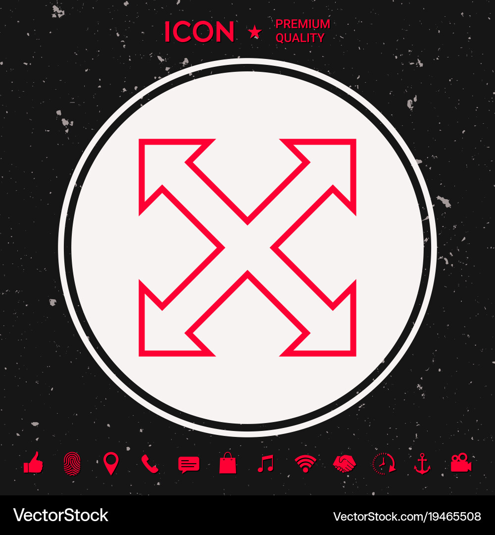 Extend resize enlarge line icon Vector Image
