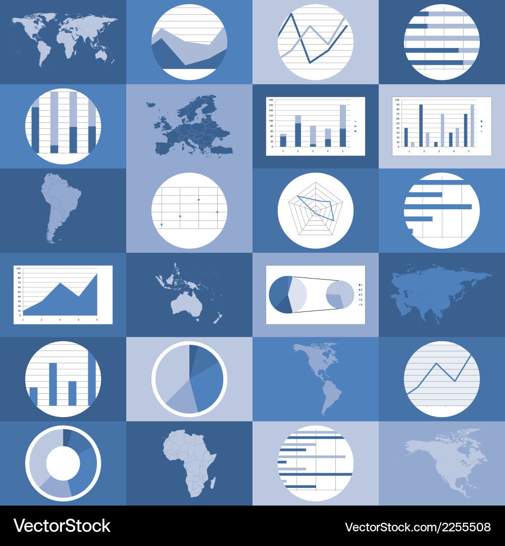 Flat design world maps graphics Vector Image
