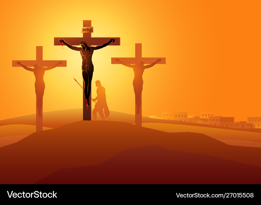 Jesus dies on the cross Royalty Free Vector Image