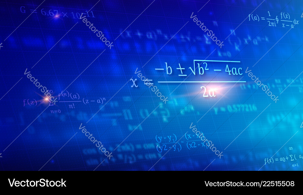 Mathematical Formulas in Perspective Vector Image